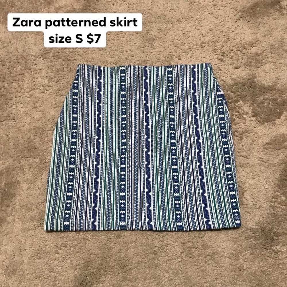 ZARA - geo-patterned mini pencil skirt